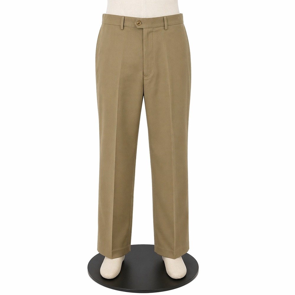 George Men's Khaki Dress Pants 38x29 Classic Fit Beige Flat Front